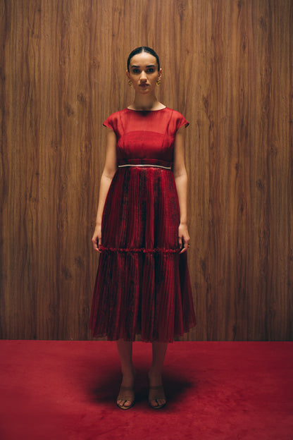 Carmine red dress image 3