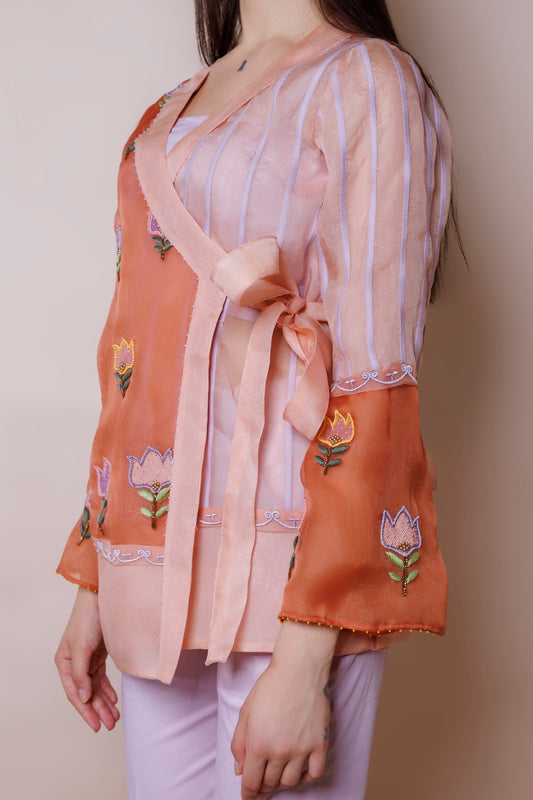 Multicolour organza blazer image 1