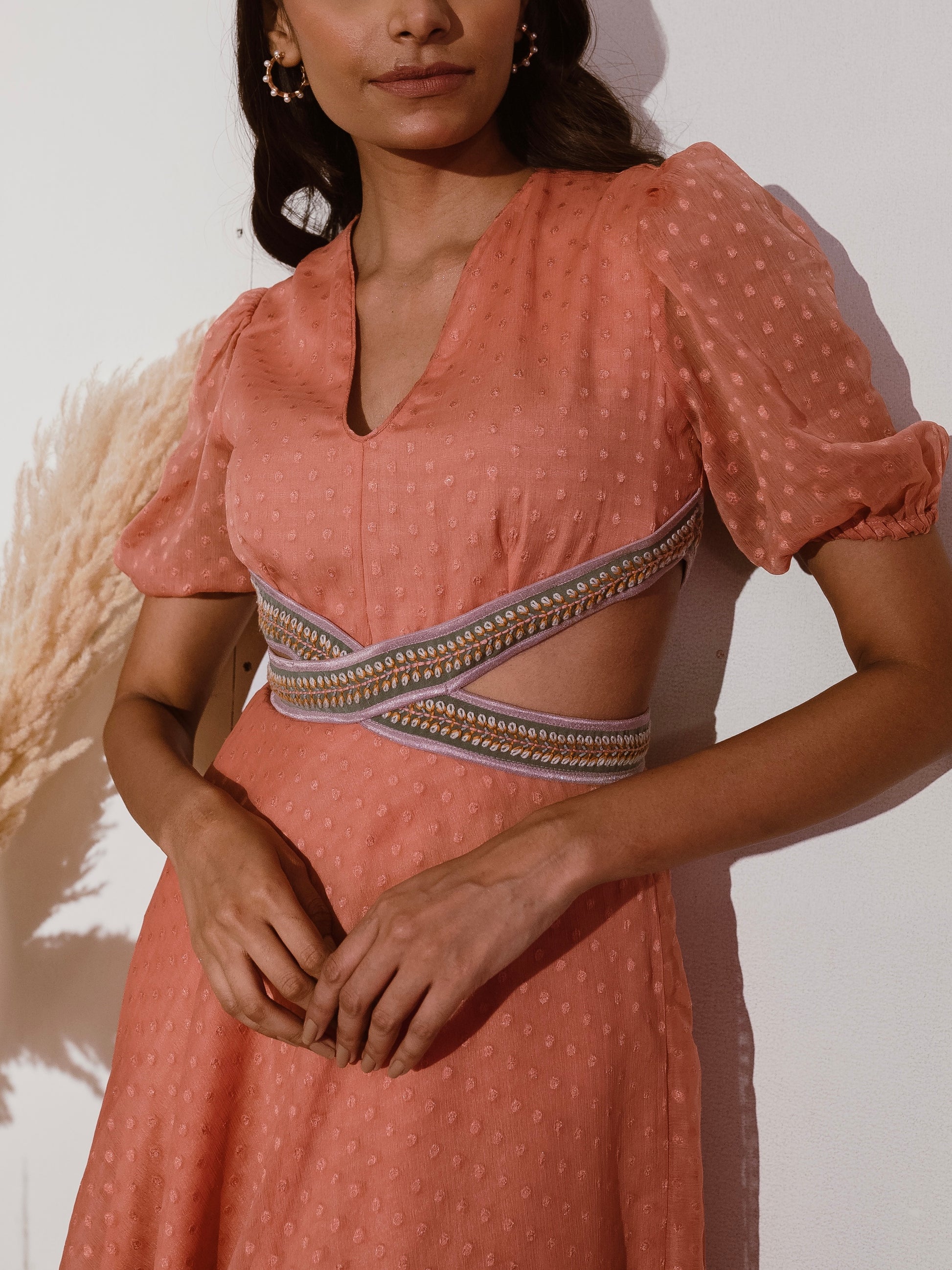 Side slits dotted dress image 2