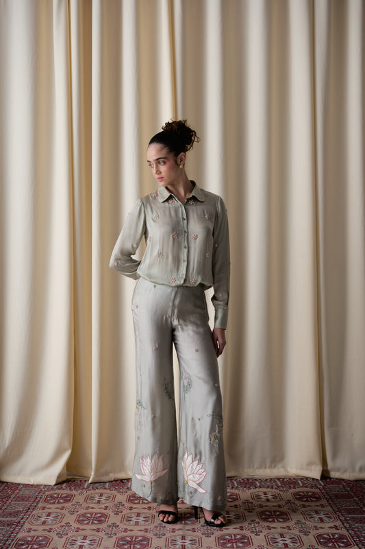 Sage satin set image 0