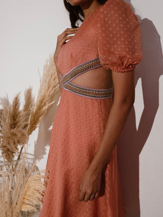 Side slits dotted dress image 0
