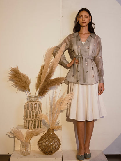 Organza shirt with ivory dress image 2