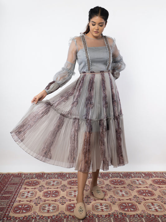 Organza calf length dress image 1