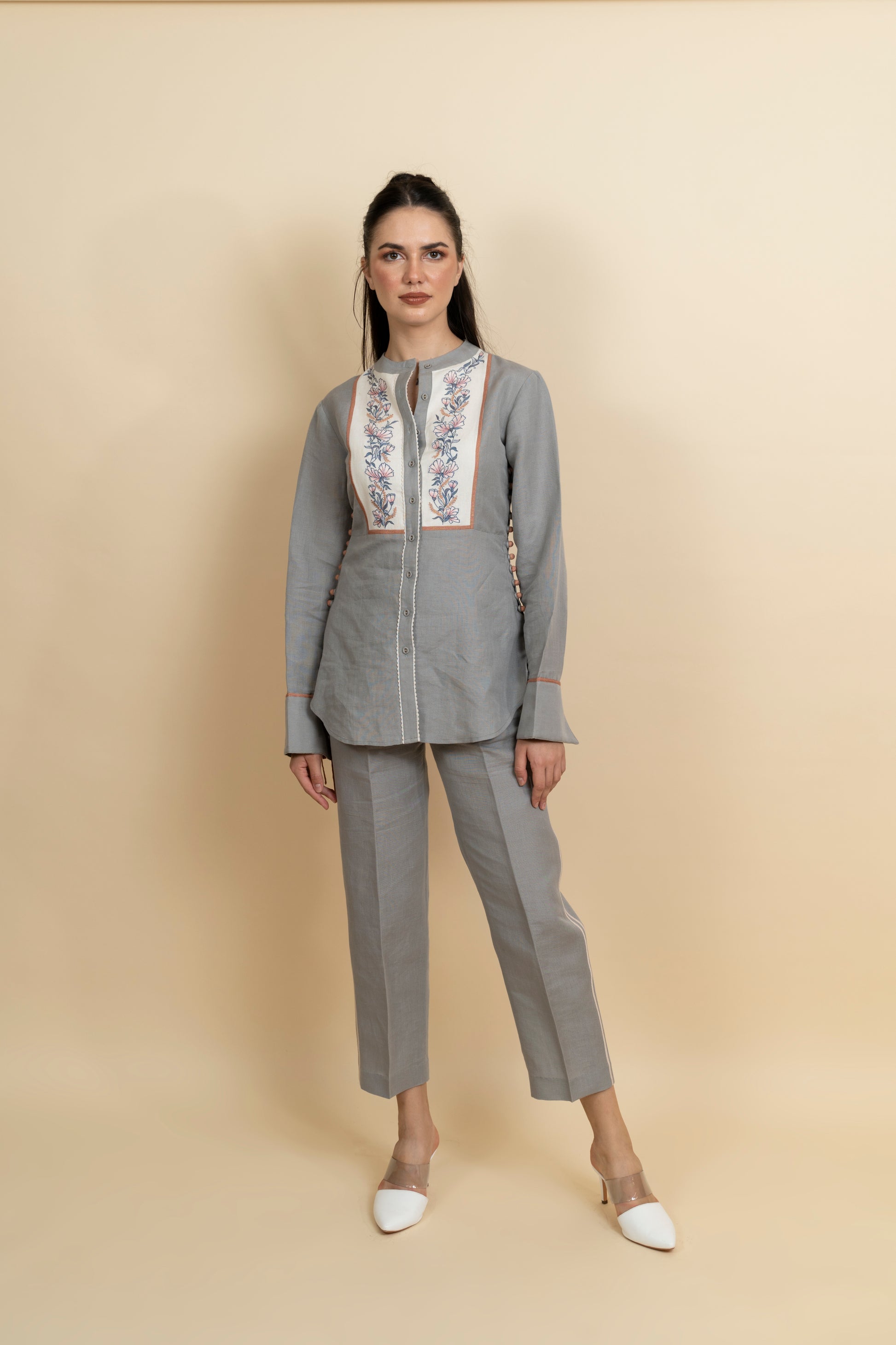 Slate grey linen shirt image 0