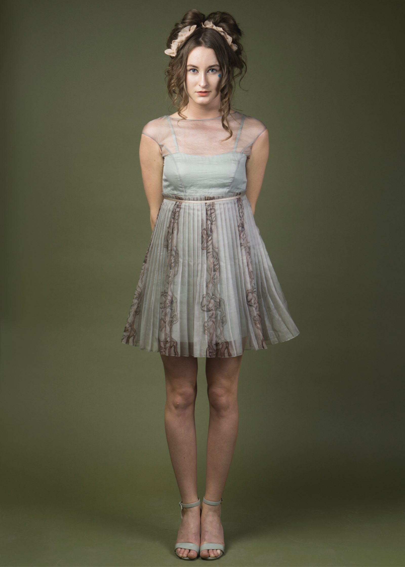 Organza pleated dress. image 1