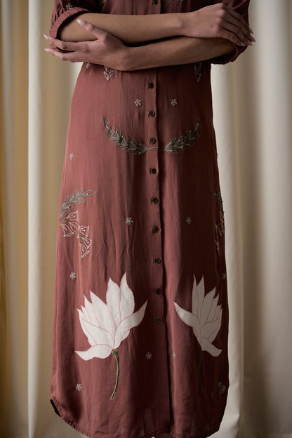 Mocha wildflower dress image 3