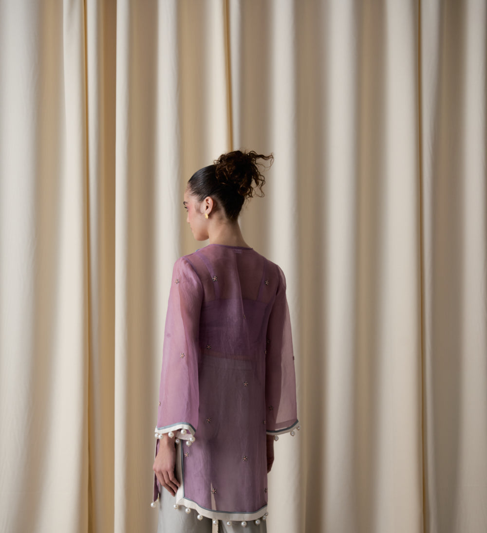 Lilac sheer tunic image 2