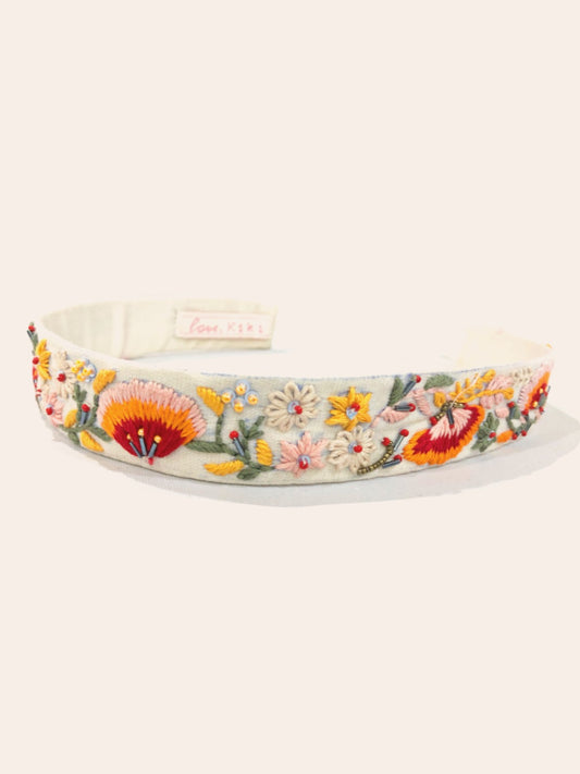 Hand embroidered beetle hair band. image 1