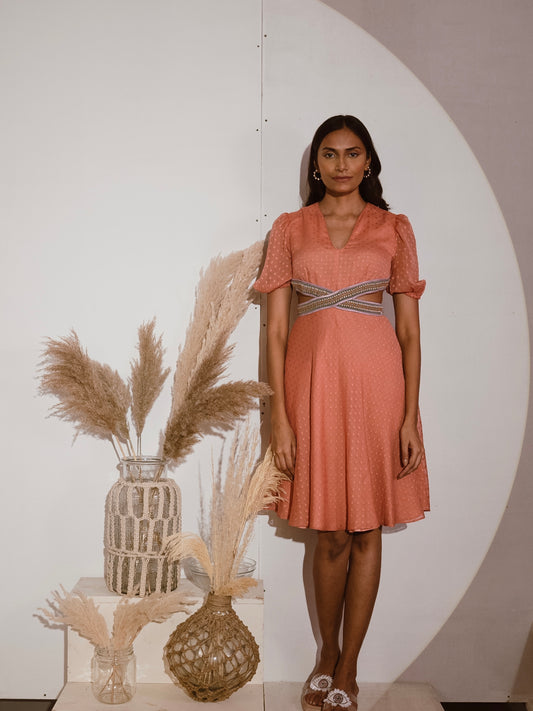 Side slits dotted dress image 1