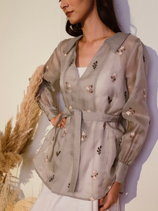 Organza shirt with ivory dress image 1