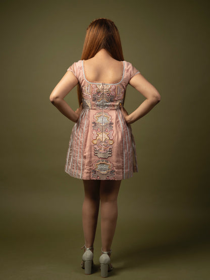Patchwork embroidered skater dress. image 3