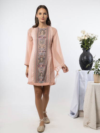 Front embroidered georgette dress. image 0